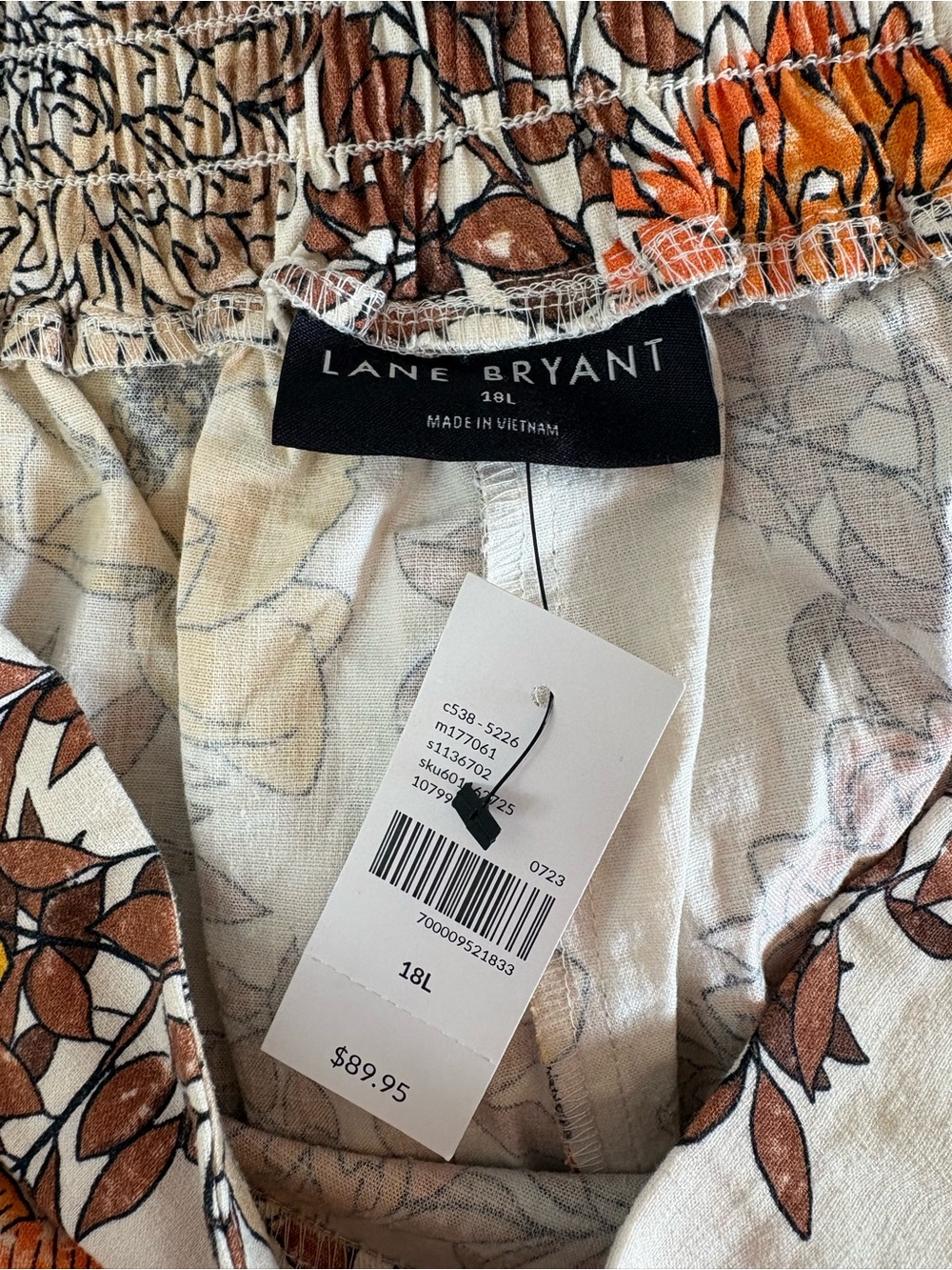 NWT Lane Bryant Floral Wide-Leg Pants 18L Linen Blend Plus Size Long Retro Chic - Picture 3 of 9